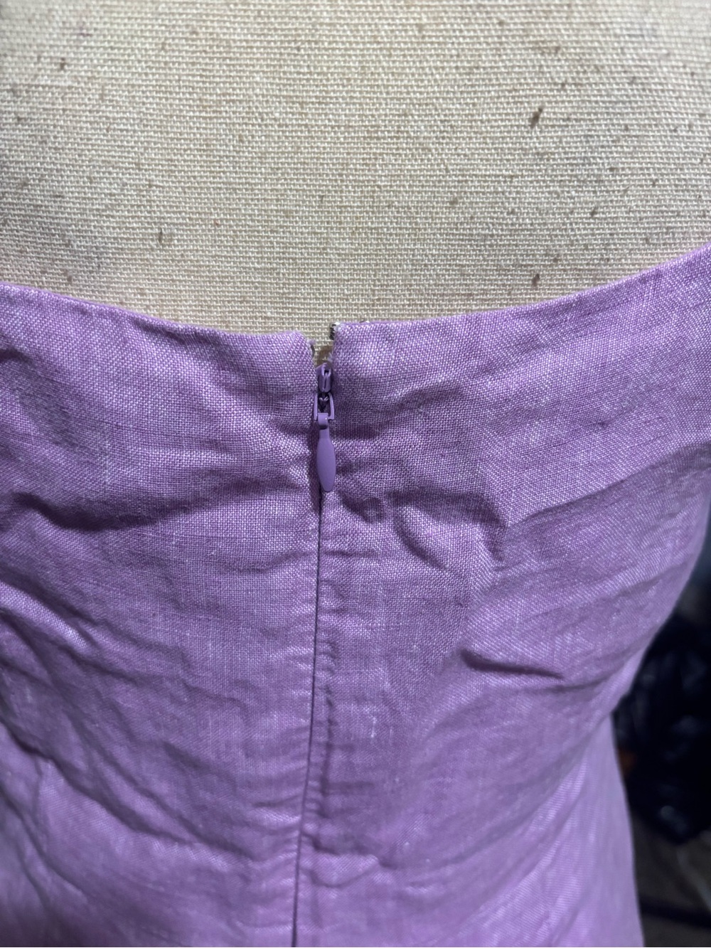 Talbots Petite 100% Linen Lilac Wrap-Style Midi Dress 2P - Picture 9 of 13